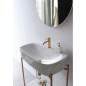 Meuble console de salle de bain structure métal L74cm H90cm P43cm  vasque céramique imitation marbre blanc scaxdiva 27