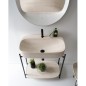 Meuble console de salle de bain structure métal L74cm H90cm P43cm  vasque céramique imitation marbre blanc scaxdiva 29