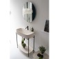 Meuble console de salle de bain structure métal L74cm H90cm P43cm  vasque céramique imitation marbre blanc scaxdiva 29