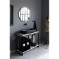 Meuble console de salle de bain metal noir L:109cm hauteur 90cm avec une vasque ovale noir mat à poser scaxsolid4