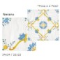 Carrelage décor courone de fleurs carrée bleu, jaune et blanc, brillant, sol et mur, 34x34cm savmed nérano