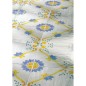 Carrelage décor courone de fleurs carrée bleu, jaune et blanc, brillant, sol et mur, 34x34cm savmed nérano