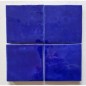 Carrelage effet zellige marocain fait main bleu klein foncé profond electrique brillant 10x10cm estix zel azul