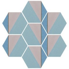 Carrelage imitation carreau ciment hexagone terrasse de piscine patchwork antidérapant R11 estix 18.7x21.6cm berlin