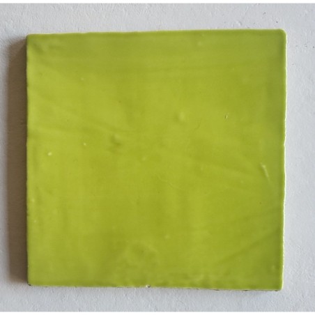 Carrelage effet zellige marocain fait main vert pistache brillant 15x15, 13x13, 7.5x15, 7.5x30cm estix