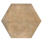 Carrelage hexagone effet terre cuite brune mat très grand format rectifié 56x48.3cm, antidérapant realparma terra