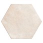 Carrelage hexagone effet terre cuite ivoire mat très grand format rectifié 56x48.3cm, antidérapant realparma arena