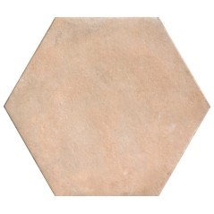 Carrelage hexagone effet terre cuite rose mat très grand format rectifié 56x48.3cm, sol et mur  realparma cotto