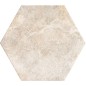 Carrelage hexagone effet pierre blanche mat très grand format rectifié 56x48.3cm, antidérapant realarlet white