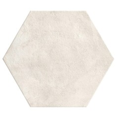 Carrelage hexagone effet béton patiné blanc mat grand format rectifié 56x48.3cm, sol et mur realatelier white