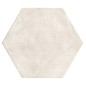 Carrelage hexagone effet béton patiné blanc mat grand format rectifié 56x48.3cm, sol et mur realatelier white