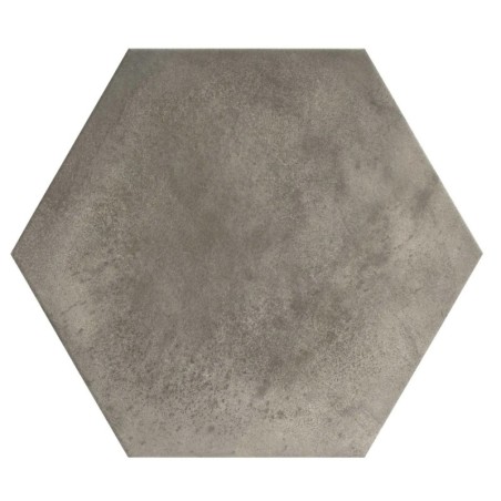 Carrelage hexagone effet béton patiné gris patié mat grand format rectifié 56x48.3cm, sol et mur realatelier charcoal