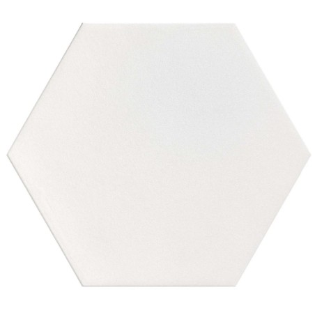 Carrelage hexagone blanc mat contemporain grand format rectifié 56x48.3cm, sol et mur realargos white