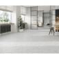 Carrelage hexagone effet terrazzo fond blanc mat grand format rectifié 56x48.3cm, sol et mur realconfeti white