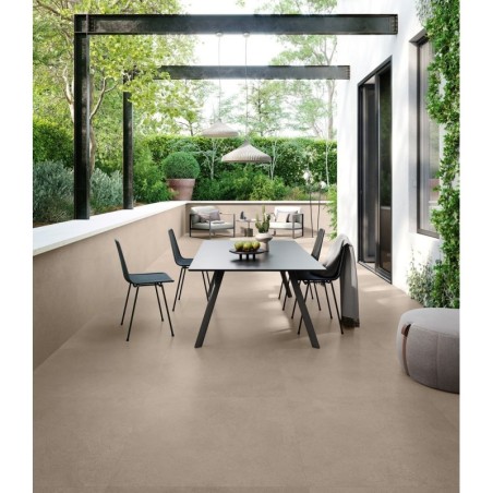 Carrelage imitation pierre taupe uni mat, 60x60, 90x90, 60x120, 120x120cm rectifié,  santasilkistone taupe