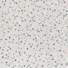 Carrelage mat effet dalle gravillonée, béon désactivé, fond gris clair,100x100cm rectifié, antidérapant, Porce1962 perla