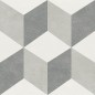 Carrelage imitation carreau ciment gris et blanc 15x15x0.9cm, R10 apegbrina