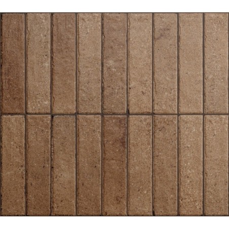 Carrelage imitation zellige effet matière terre cuite mat, mur, 5x20cm rectifié santatetrix block cotto