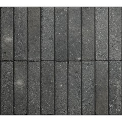 Carrelage imitation zellige effet matière pierre de lave anthracite mat, mur, 5x20cm rectifié santatetrix block dark