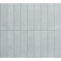 Carrelage imitation zellige effet matière pierre bleu clair mat, mur, 5x20cm rectifié santatetrix aria mat