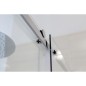 Paroi de douche fixe + coulissant verre, transparent, droit, montant INOX  brillant, hauteur 200cm megxaxer P1S