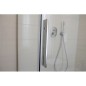 Paroi de douche fixe + coulissant verre, transparent, droit, montant INOX  brillant, hauteur 200cm megxaxer P1S