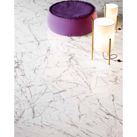 Carrelage imitation marbre blanc zébré de noir poli brillant rectifié 60x60cm, 75x75cm, 75x150cm refxphantom