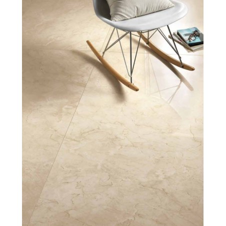 Carrelage effet marbre beige veiné poli brillant rectifié 60x60cm, 75x75cm, 75x150cm norme UPEC refxmarfil