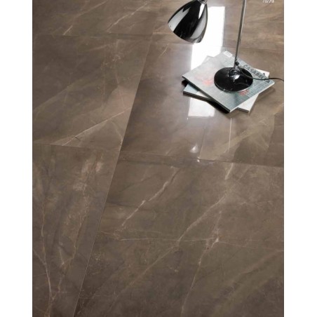 Carrelage imitation marbre marron veiné poli brillant rectifié 60x60cm, 75x75cm, 75x150cm norme UPEC refxpulpis
