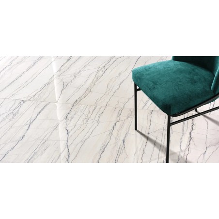 Carrelage imitation marbre blanc zébré mat rectifié 60x60cm, 75x75cm, 75x150cm refmacaubas