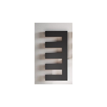 Sèche-serviette radiateur électrique design, salle de bain Antxpetine droit noir mat 122.5x55cm