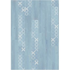 Carrelage effet parquet bois bleu clair décoré ,sol et mur, cuisine, 20x120cm, savsmeralda azur décor