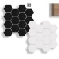 Mosaique carrelage hexagone 6x7cm mat uni noir ou blanc sur trame 27x28cm, sol et mur, épaisseur 9mm,  pasicmonocolor