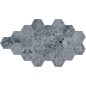 Carrelage hexagone imitation carreau ciment patchwork gris foncé, sol et mur, 17x20cm pasicmenorca anthracite