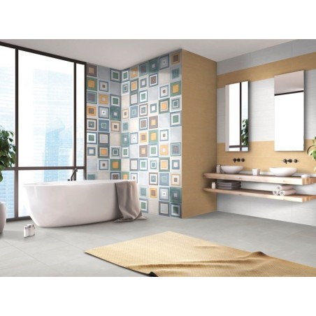 Carrelage imitation béton taloché couleur terre cuite mat, mur,  25x75cm savnuance cotto promotion