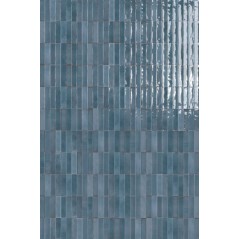 Carrelage imitation zellige, bleu, mur, 25x60cm représentant 10 carreaux 6x25cm savartisan blue promotion