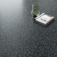 Carrelage imitation terrazzo noir rectifié 60x60x0.9cm  norme UPEC refxflake black small