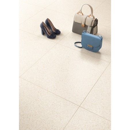 Carrelage imitation terrazzo ivoire rectifié 60x60x0.9cm  norme UPEC refxflake beige small