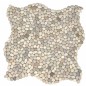 Mini galets blanc beige mélangé sur trame 30x30cm, pour la salle de bains, mox mini pebble blanco