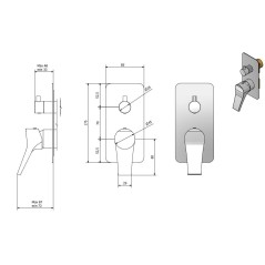 Mitigeur douche encastré 3 voies: chromé, blanc mat, noir mat, couleur or, or brossé, or rose, nickel brossé  IBTW312