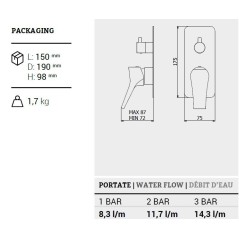 Mitigeur douche encastré 3 voies: chromé, blanc mat, noir mat, couleur or, or brossé, or rose, nickel brossé  IBTW312