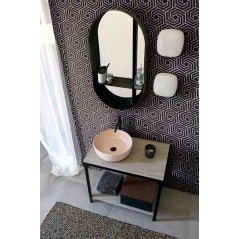 Miroir noir ovale avec étagères horizontal ou vertical 90x50cm scar2404scar2404