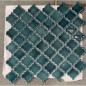 mosaique d'arabesque Dif bleu chinois brillant sur trame 30.5x30.5x0.6cm