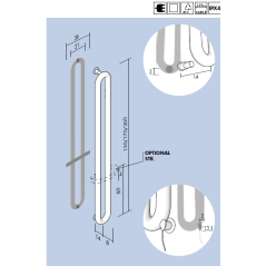 Sèche-serviette radiateur électrique salle de bain contemporain 200X21CM Antxtubone V vertical de couleur