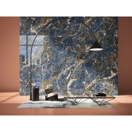 Carrelage imitation marbre bleu et blanc poli brillant rectifié 60x120cm, apegicaro
