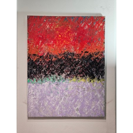 Peinture contemporaine, tableau moderne abstrait, acrylique sur toile 116x89cm: abstraction de nuit2