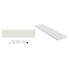 Carrelage baton arrondi en relief ingélif pour le mur et la façade brillant 10x39cm blanc natucmyc snow