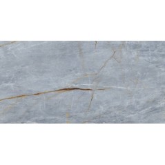 Carrelage imitation marbre bleu veiné d'or poli brillant apegimperial rectifié 120x60cm et 120x120cm