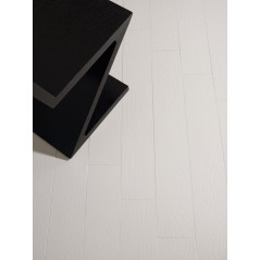 Carrelage imitation parquet extra blanc sans noeud contemporain, sol et mur, 14.4x89.3cm rectifié,  V arhus blanc