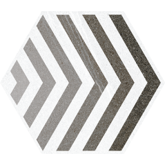 Carrelage hexagone VIVlacroix gris 23x26.6 cm grès cérame émaillé sol et mur